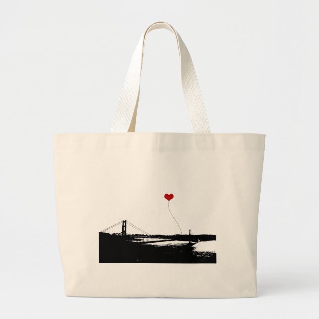 Grand Tote Bag Amant de golden gate bridge San Francisco (Devant)