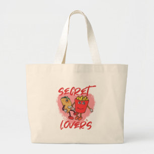 Grand Tote Bag Amants Secrets Taco et Frites Bande Dessinée Sloga