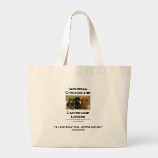 Grand Tote Bag Amants suburbains de teckel de Chicagoland