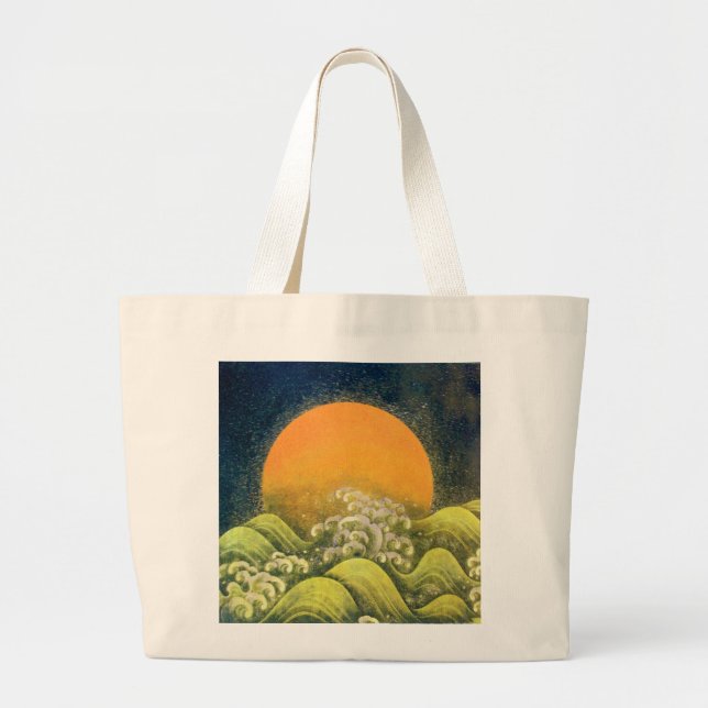 Grand Tote Bag AMATERASU , SUN GODDESS ,yellow green black (Devant)
