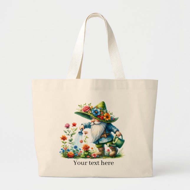 Grand Tote Bag Amateurs de jardinage de gnome mignon (Devant)