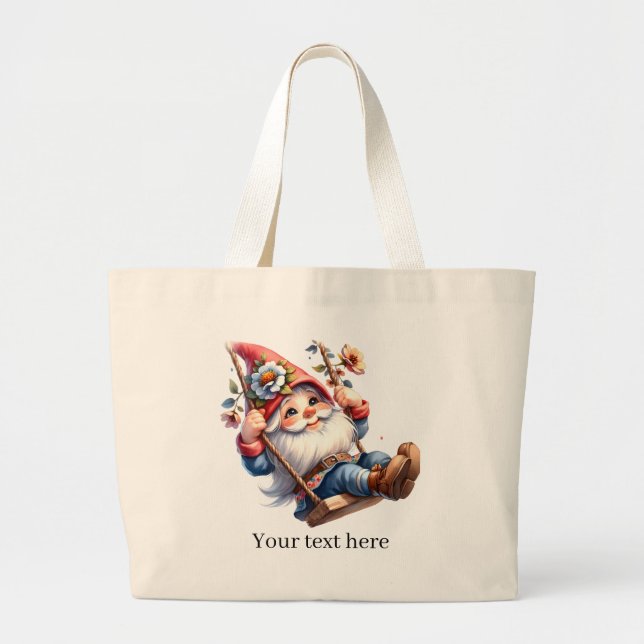 Grand Tote Bag Amateurs de jardinage de gnome mignon (Devant)
