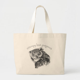 Grand Tote Bag Amateurs minimalistes d'aquarelle Grump Imprimer l
