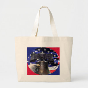Grand Tote Bag American Bald Eagle, Bell et drapeau