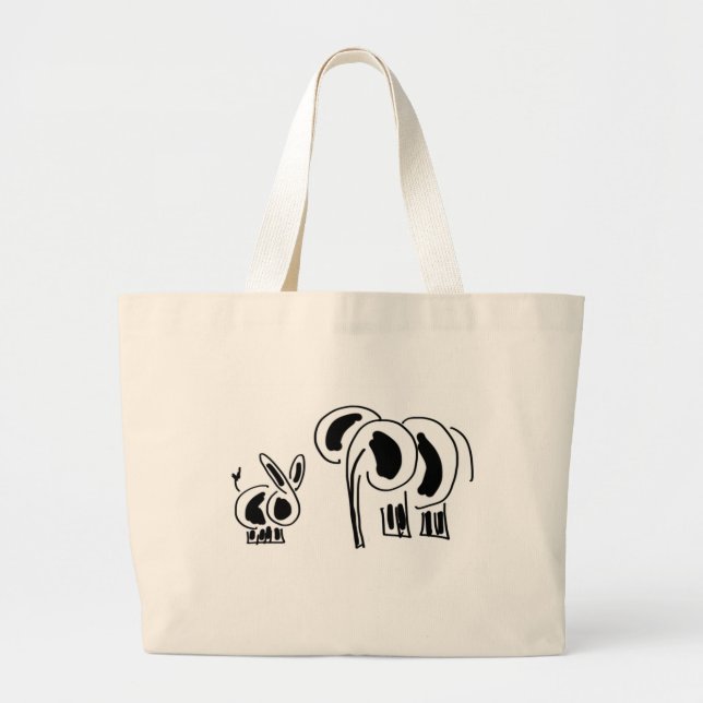 Grand Tote Bag amis d'âne et d'éléphant (Devant)