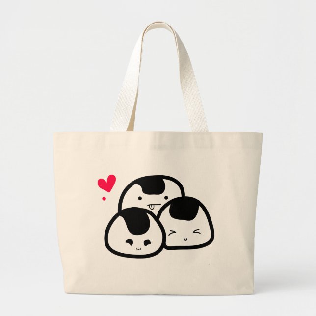 Grand Tote Bag amis d'onigiri (Devant)