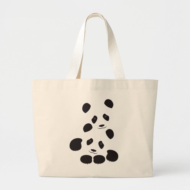 Grand Tote Bag Amitié des pandas (Devant)