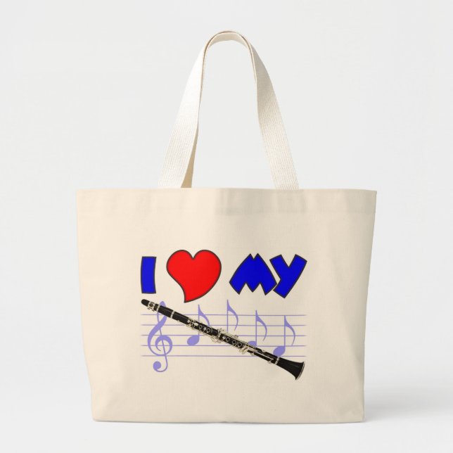Grand Tote Bag Amour de clarinette (Devant)
