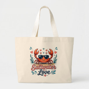 Grand Tote Bag Amour de Crabe d'Eau de Mer Amateur d'Océan