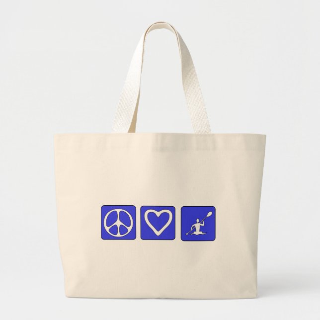 Grand Tote Bag Amour de paix Kayaking (Devant)