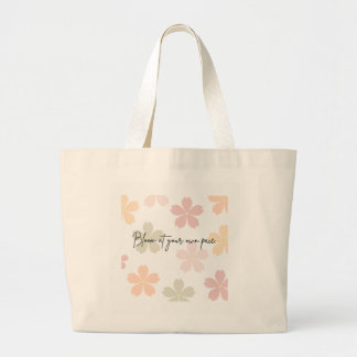 Grand Tote Bag Amour de soi – Épanouis-toi à ton propre rythme 🌸