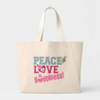 Grand Tote Bag Amour et bonheur de paix