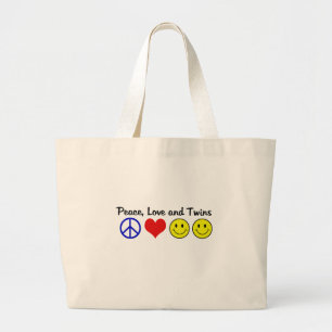 Grand Tote Bag Amour et jumeaux de paix