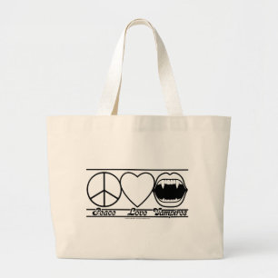 Grand Tote Bag Amour et vampires de paix