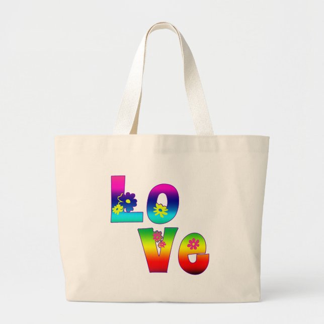 Grand Tote Bag AMOUR hippie (Devant)