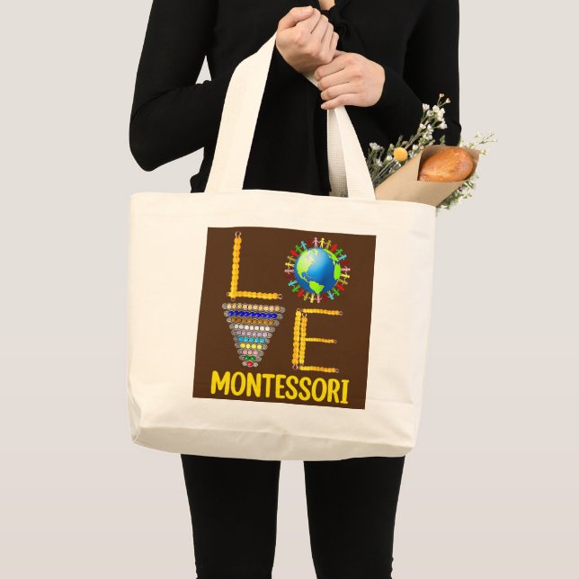 Grand Tote Bag Amour Montessori Enseignant Montessori Éducation R (Devant (produit))