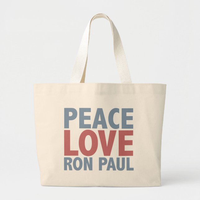 Grand Tote Bag Amour Ron Paul de paix (Devant)