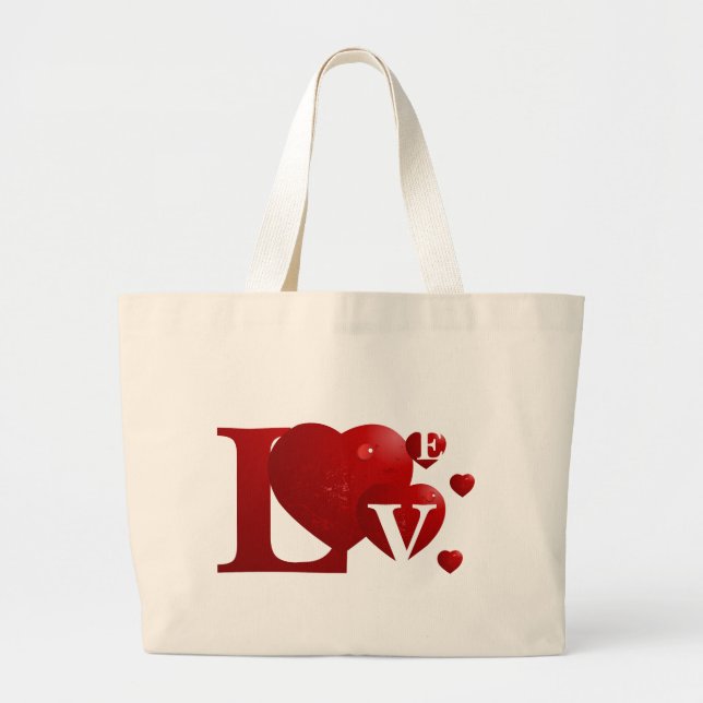 Grand Tote Bag AMOUR Rouge (Devant)