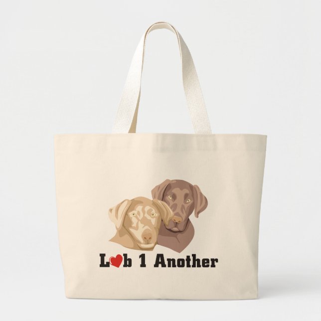 Grand Tote Bag Amour un un autre thème de Labrador (Devant)