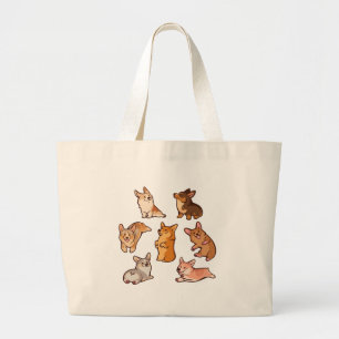Grand Tote Bag Amoureux de l'art du Pembroke Welsh Corgi heureux