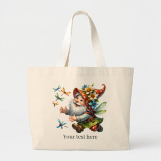 Grand Tote Bag Amoureux de les jardins gnome mignons