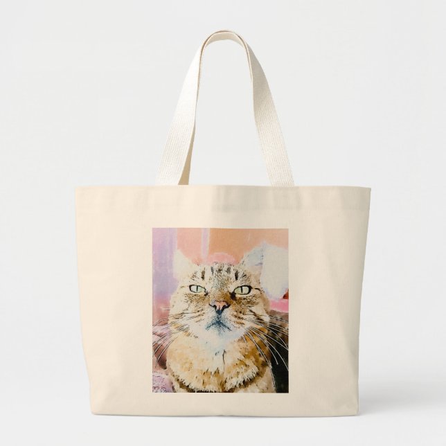 Grand Tote Bag Amoureux des chats (Devant)