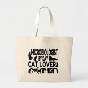 Grand Tote Bag Amoureux des chats de microbiologiste