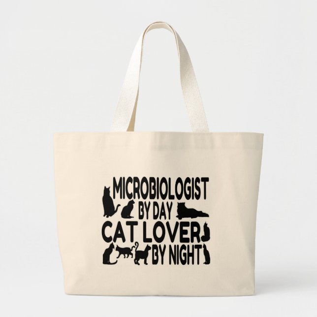 Grand Tote Bag Amoureux des chats de microbiologiste (Devant)