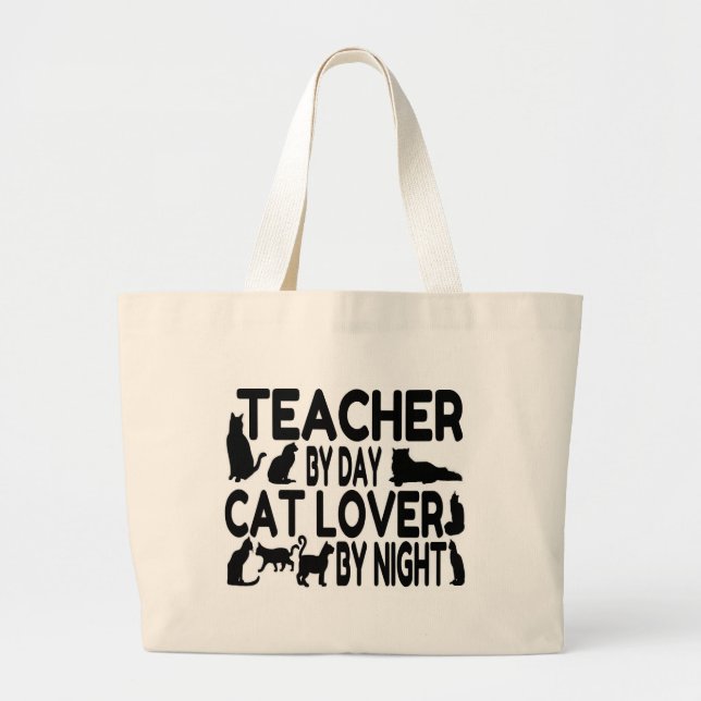 Grand Tote Bag Amoureux des chats enseignant (Devant)