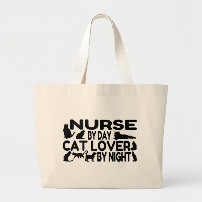Grand Tote Bag Amoureux des chats infirmière (Devant)