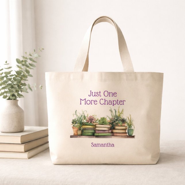 Grand Tote Bag Amoureux des livres Un chapitre de plus Personnali (Créateur téléchargé)