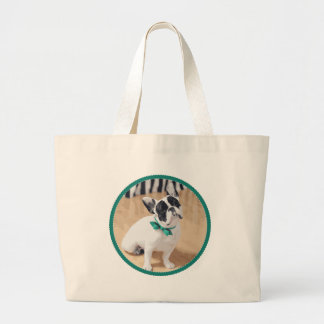 Grand Tote Bag Amours violets vous ! Art de bouledogue français