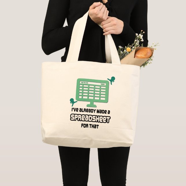 GRAND TOTE BAG AMUSANT DÉJÀ FAIT UNE FEUILLE DE CALCUL POUR CES D (Devant (produit))