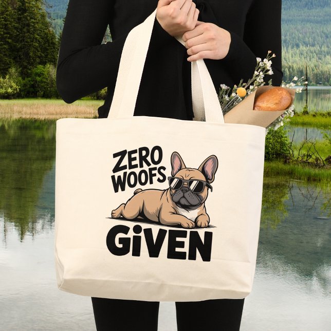 Grand Tote Bag Amusant Français Bulldog Antisocial Français Amour (Créateur téléchargé)