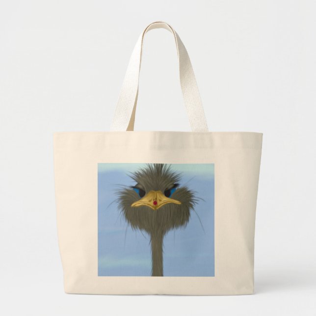 Grand Tote Bag Amusant Ostrich George Et Mignonne Ladybug (Devant)