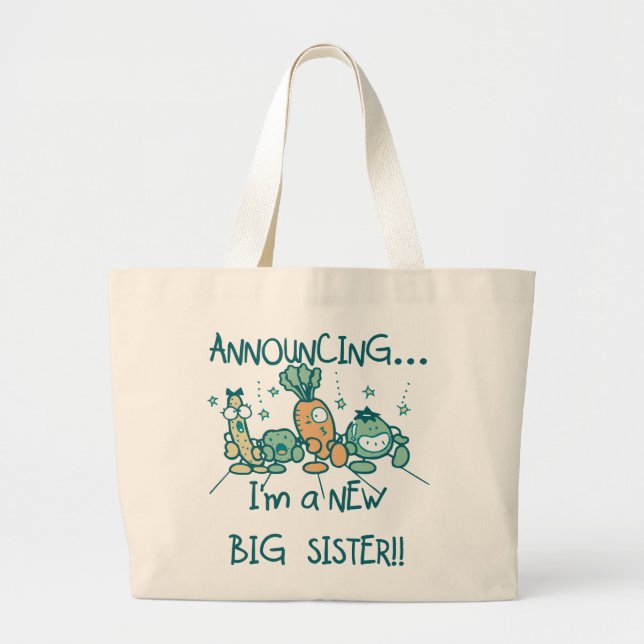Grand Tote Bag Amusante nouvelle grande soeur Légume (Devant)