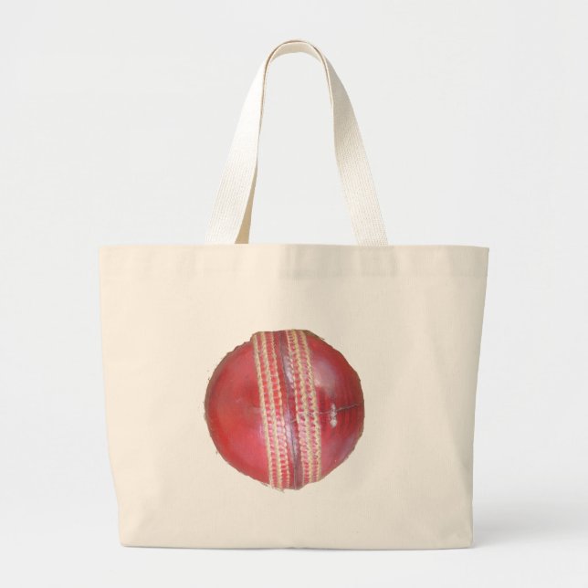 Grand Tote Bag Amusants Cricket Ball Design (Devant)
