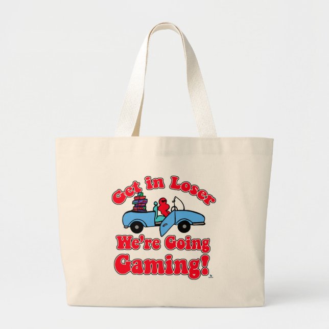 Grand Tote Bag Amusants Se Rendre Loser Aller Jouer Cartoon (Devant)