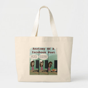 Grand Tote Bag Anatomie D'Un Facebook Post Drôle