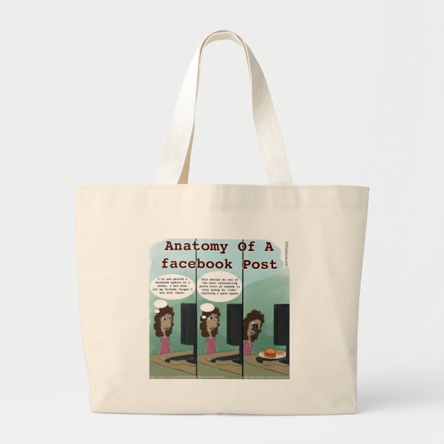 Grand Tote Bag Anatomie D'Un Facebook Post Drôle (Devant)