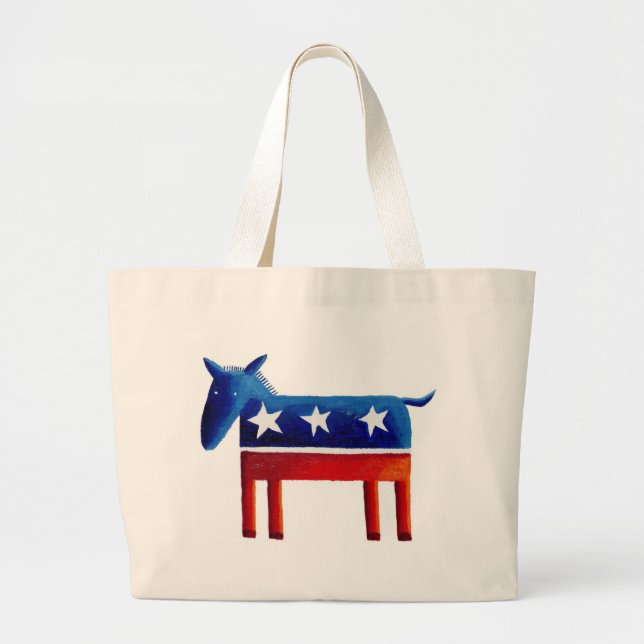 Grand Tote Bag Âne Démocrate (Devant)