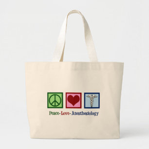 Grand Tote Bag Anesthésiologie de l'amour pour la paix