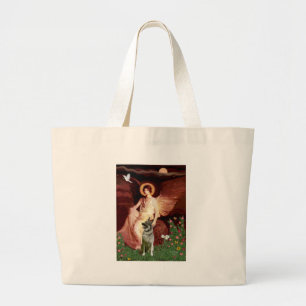 Grand Tote Bag Ange assis - Elkhound norvégien
