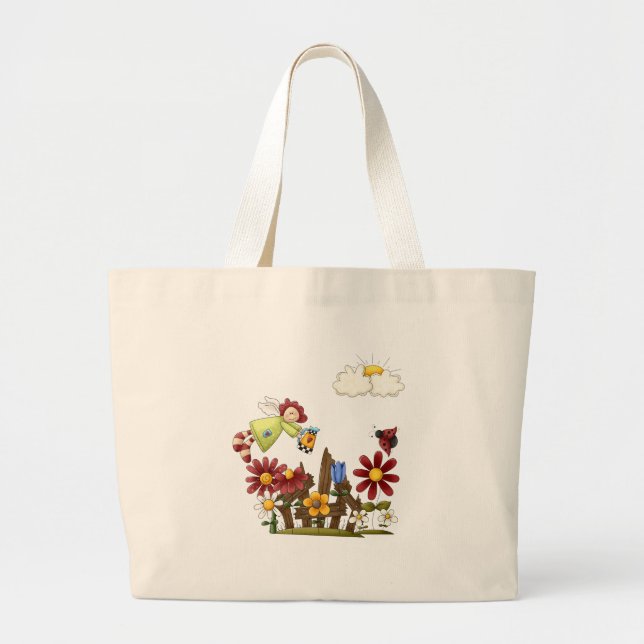 Grand Tote Bag Ange de jardin (Devant)