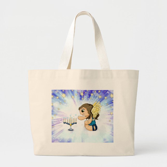 Grand Tote Bag Ange de Menorah (Devant)