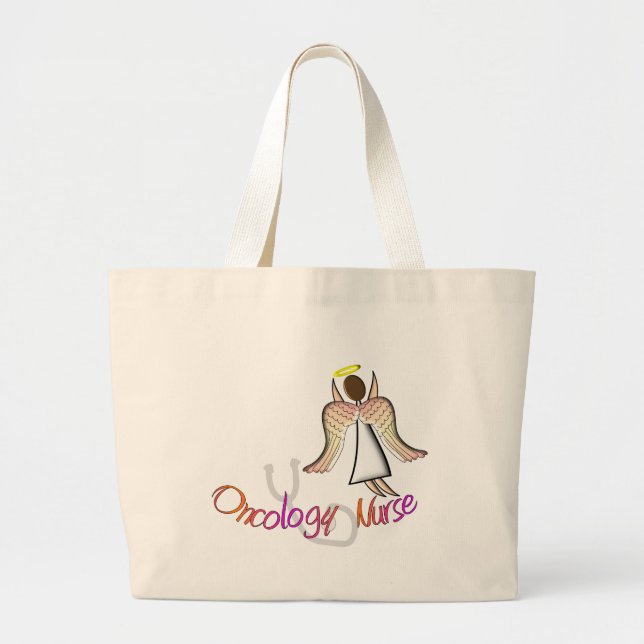 Grand Tote Bag Ange d'infirmière d'oncologie (Devant)