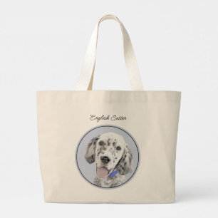 Grand Tote Bag Anglais Setter Blue Belton Peinture chien animal d