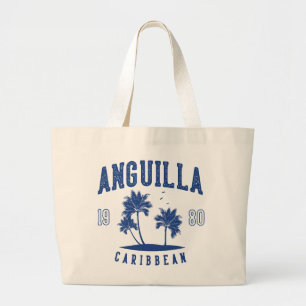 Grand Tote Bag Anguilla Palmier des Caraïbes 1980