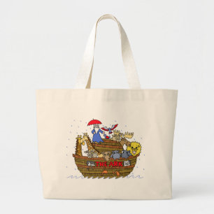 Grand Tote Bag Animaux deux par deux sur l'arche de Noé
