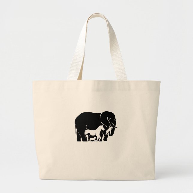 Grand Tote Bag animaux drôles (Devant)